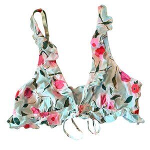 Mentionables Pastel Watercolor Floral Ruffles Romantic Bralette